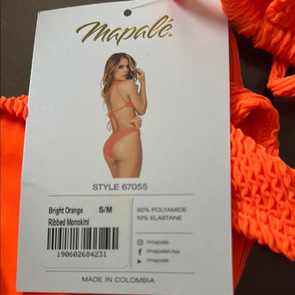 Vibrant Orange One-Piece Swimsuit - Picture 2 of 4